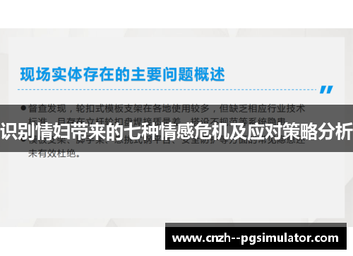 识别情妇带来的七种情感危机及应对策略分析