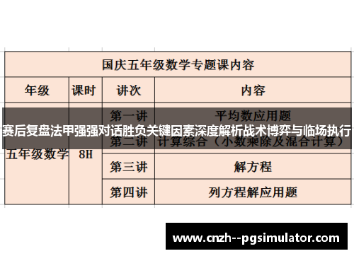 赛后复盘法甲强强对话胜负关键因素深度解析战术博弈与临场执行